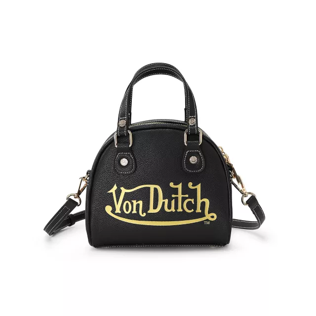 Racing Stripe Black and Gold Mini Bowling Bag - Von Dutch