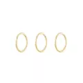 Multi-Pack 14K Gold Plated Hinge Hoops 3 Pack - 20 Gauge at Spencer's