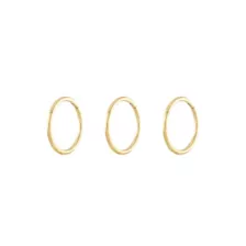 Multi-Pack 14K Gold Plated Hinge Hoops 3 Pack - 20 Gauge at Spencer's