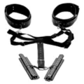 Acquire Easy-Access Thigh Harness with Wrist Cuffs - Master Series at Spencer's