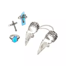 Multi-Pack Cross Moonstone Rings - 4 Pack at Spencer's