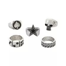 Multi-Pack Lethal Luck Rings - 5 Pack at Spencer's