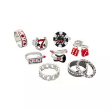 Multi-Pack Casino Rings - 9 Pack at Spencer's