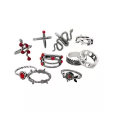 Multi-Pack Snake and Rose Rings - 10 Pack at Spencer's