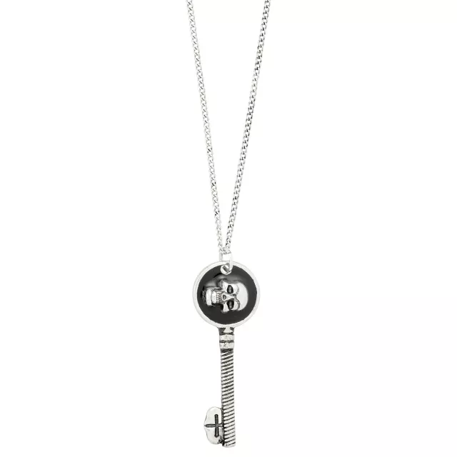 Skull Key Silver-Tone Necklace at Spencer's