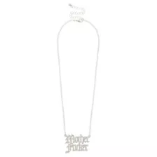 Silver-Tone Mother Fucker Chain Necklace at Spencer's