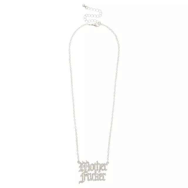Silver-Tone Mother Fucker Chain Necklace