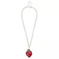Red Heart and Rose Pendant Necklace at Spencer's