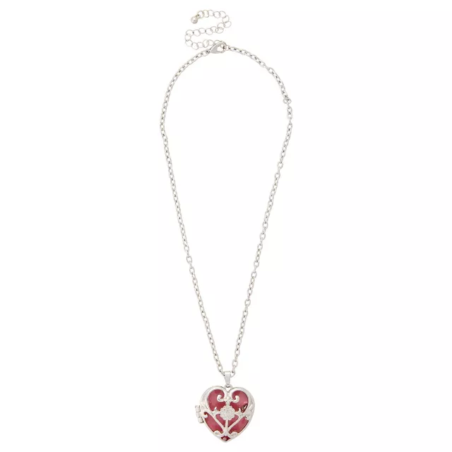 Pink Heart Locket Necklace at Spencer's