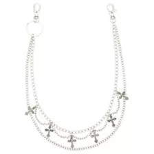 Cross Dangle 2-Row Silver-Tone Wallet Chain at Spencer's