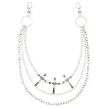 Ornate Cross 3-Row Silver-Tone Wallet Chain at Spencer's