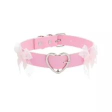 Pink Bows and Heart Choker Necklace at Spencer's