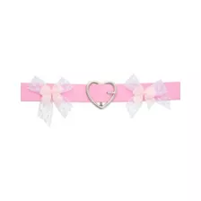 Pink Bows and Heart Choker Necklace at Spencer's