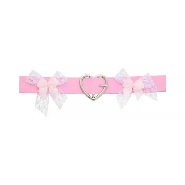 Pink Bows and Heart Choker Necklace at Spencer's