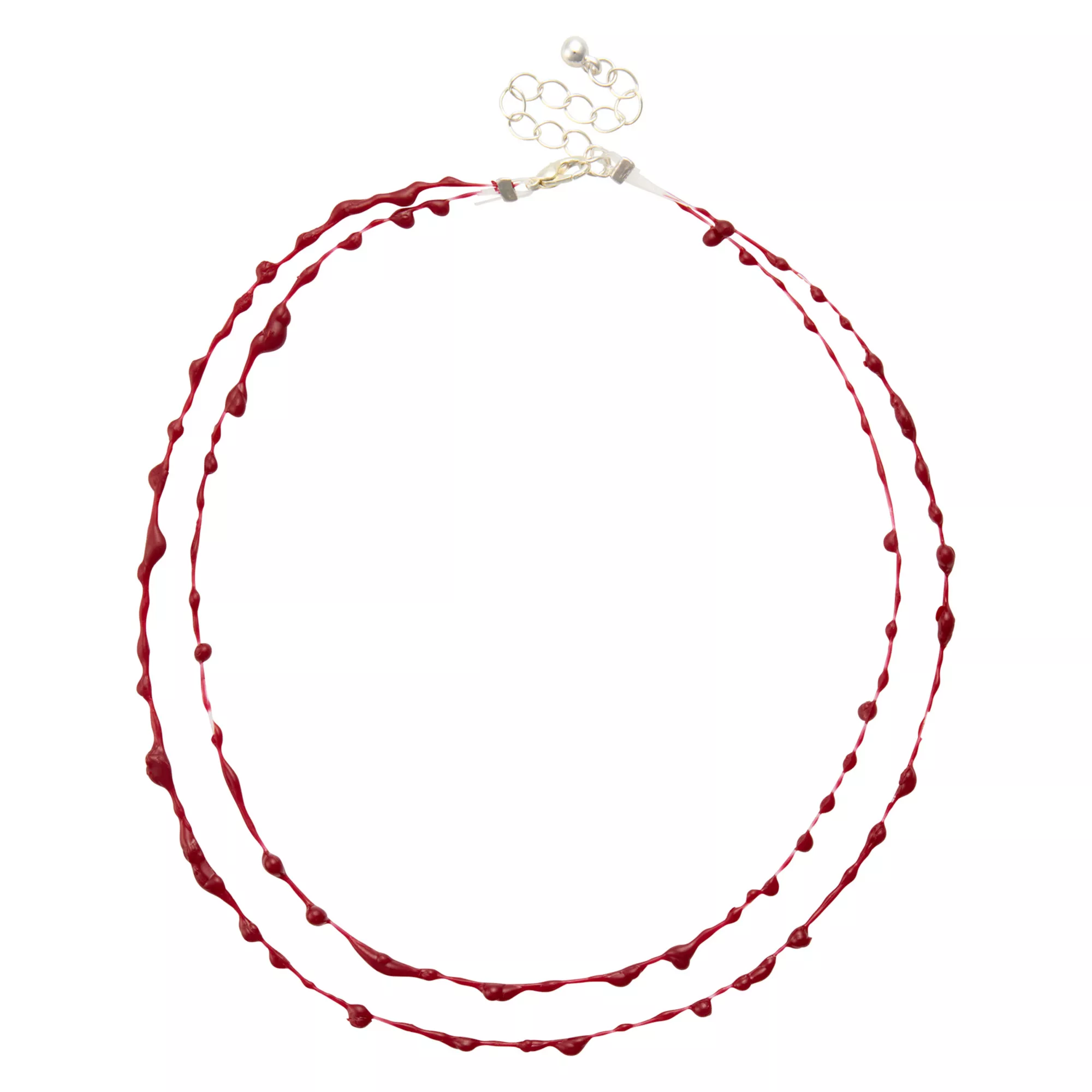 2 Row Blood Drip Chain Choker Necklace at Spencer's