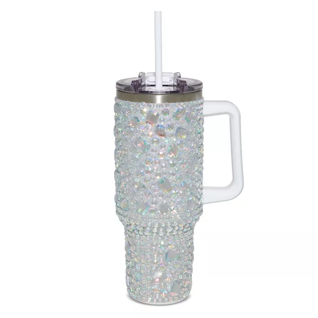 Bedazzled Gemstone Travel Tumbler with Straw - 40 oz. at Spencer's