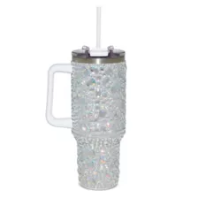 Bedazzled Gemstone Travel Tumbler with Straw - 40 oz. at Spencer's