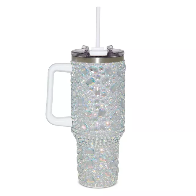Bedazzled Gemstone Travel Tumbler with Straw - 40 oz. at Spencer's