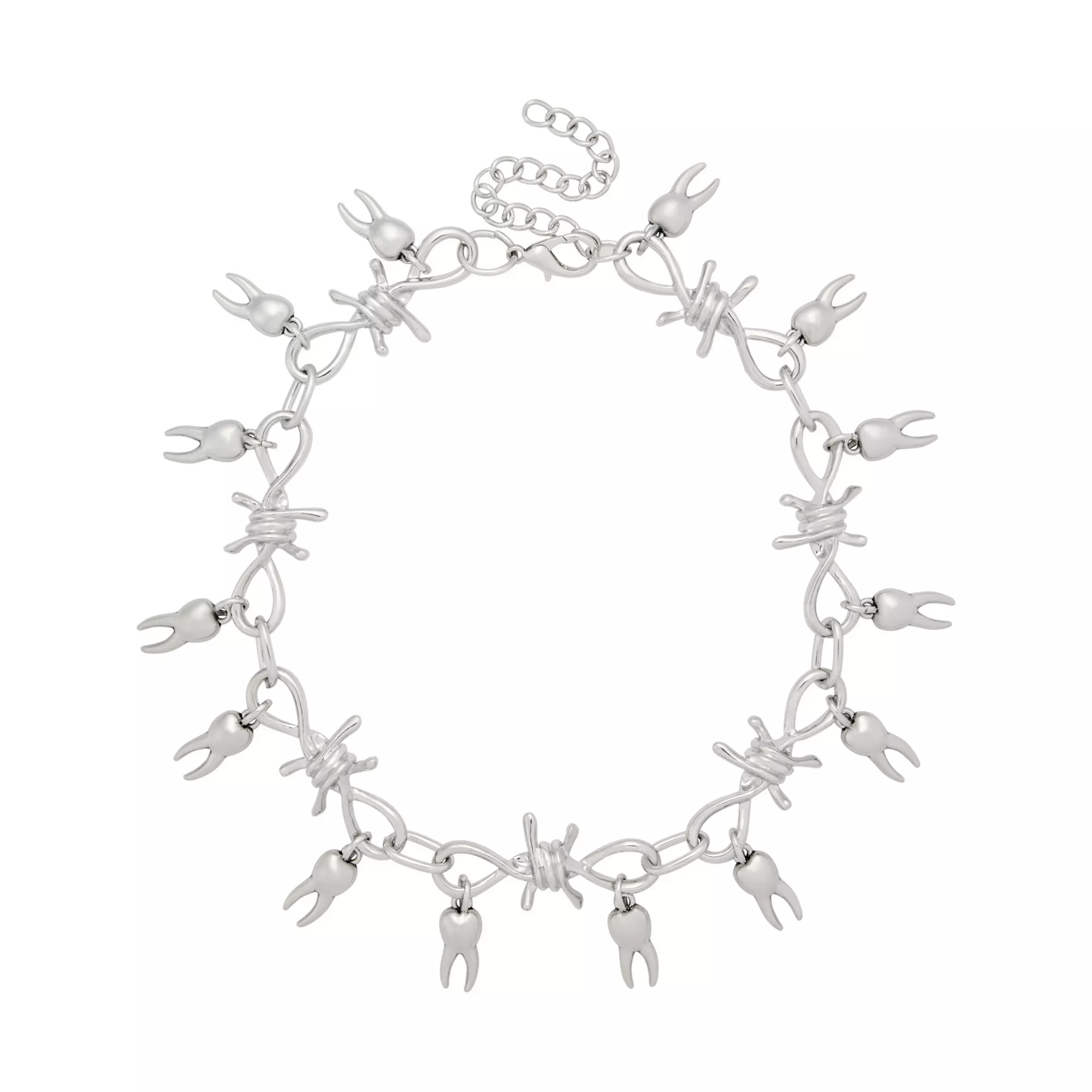 Barbed Wire Teeth Chain Choker Necklace