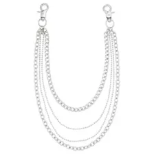 4 Row Silver-Tone Bike Wallet Chain at Spencer's