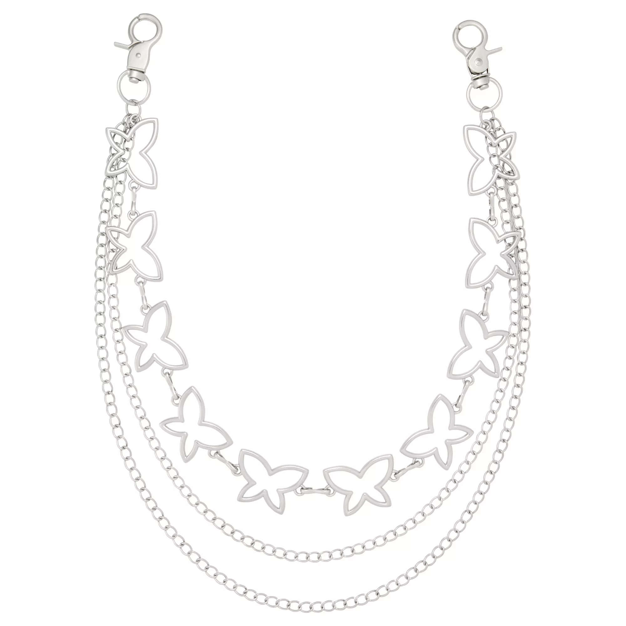 3 Row Butterfly Silver-Tone Wallet Chain at Spencer's