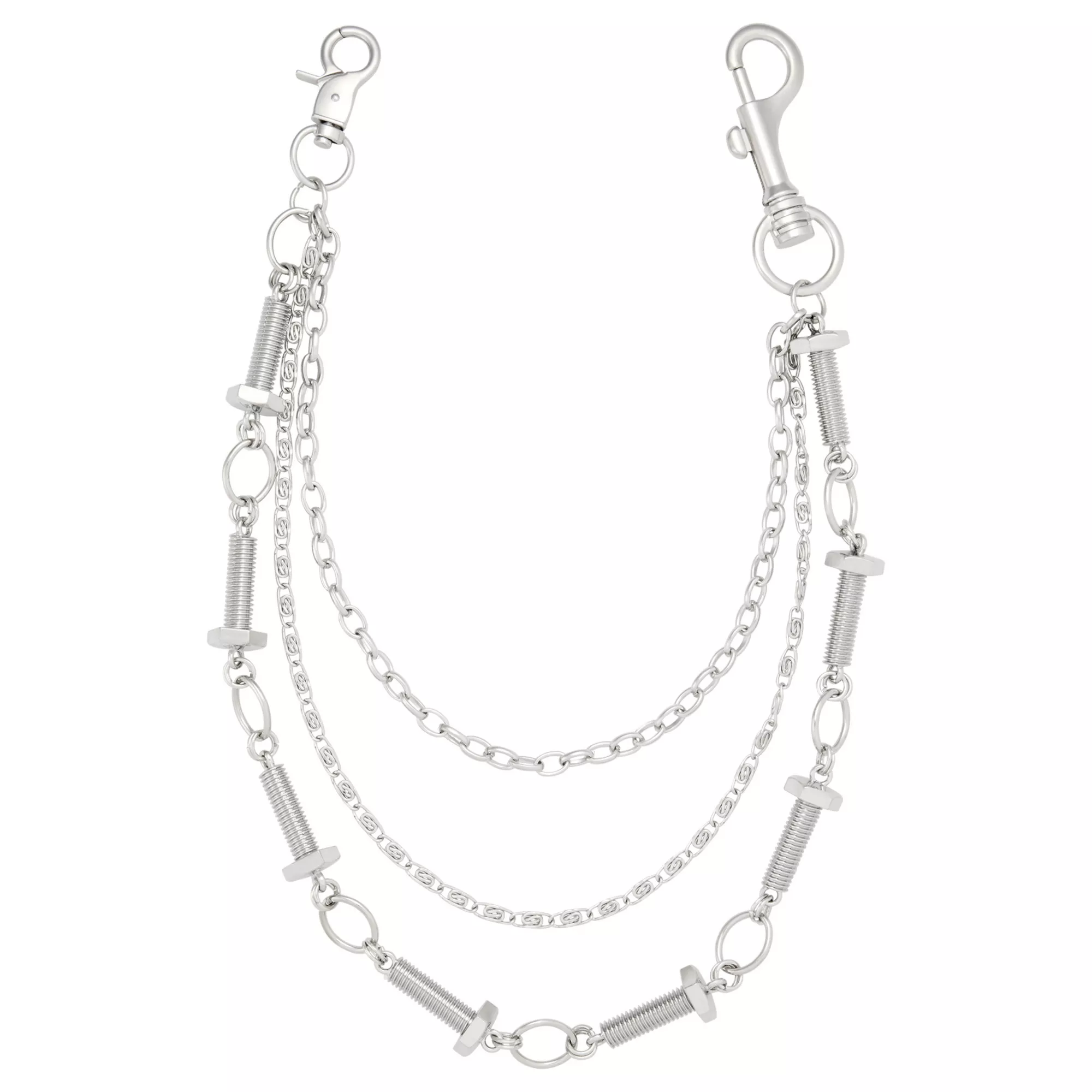 3 Row Screw Silver-Tone Wallet Chain at Spencer's