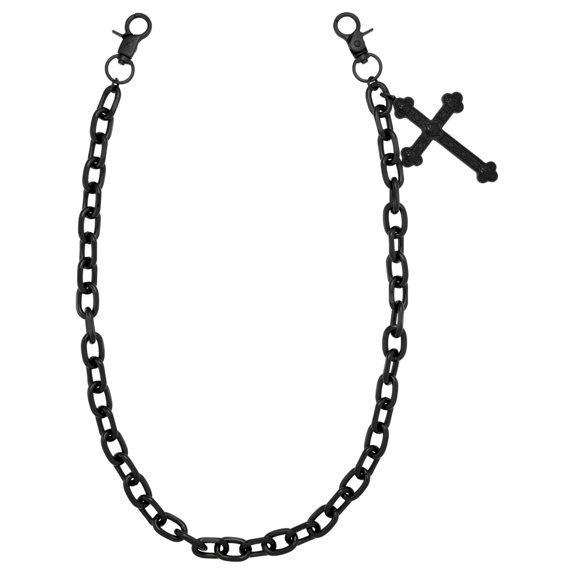 Black Big Cross Wallet Chain at Spencer's
