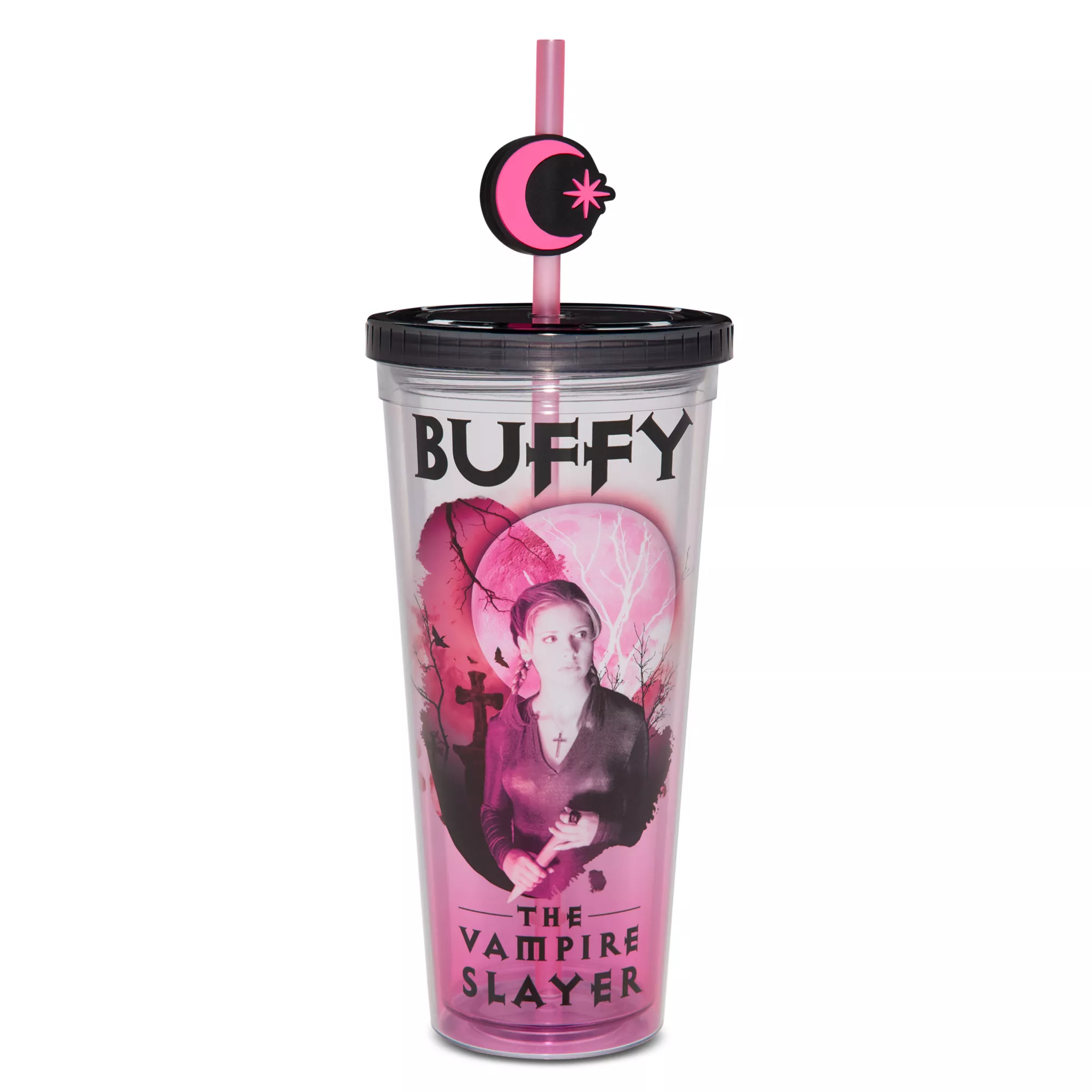 Buffy the Vampire Slayer Cup with Straw Topper - 24 oz. at Spencer's