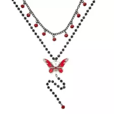 Butterfly Layered Rosary Necklace at Spencer's