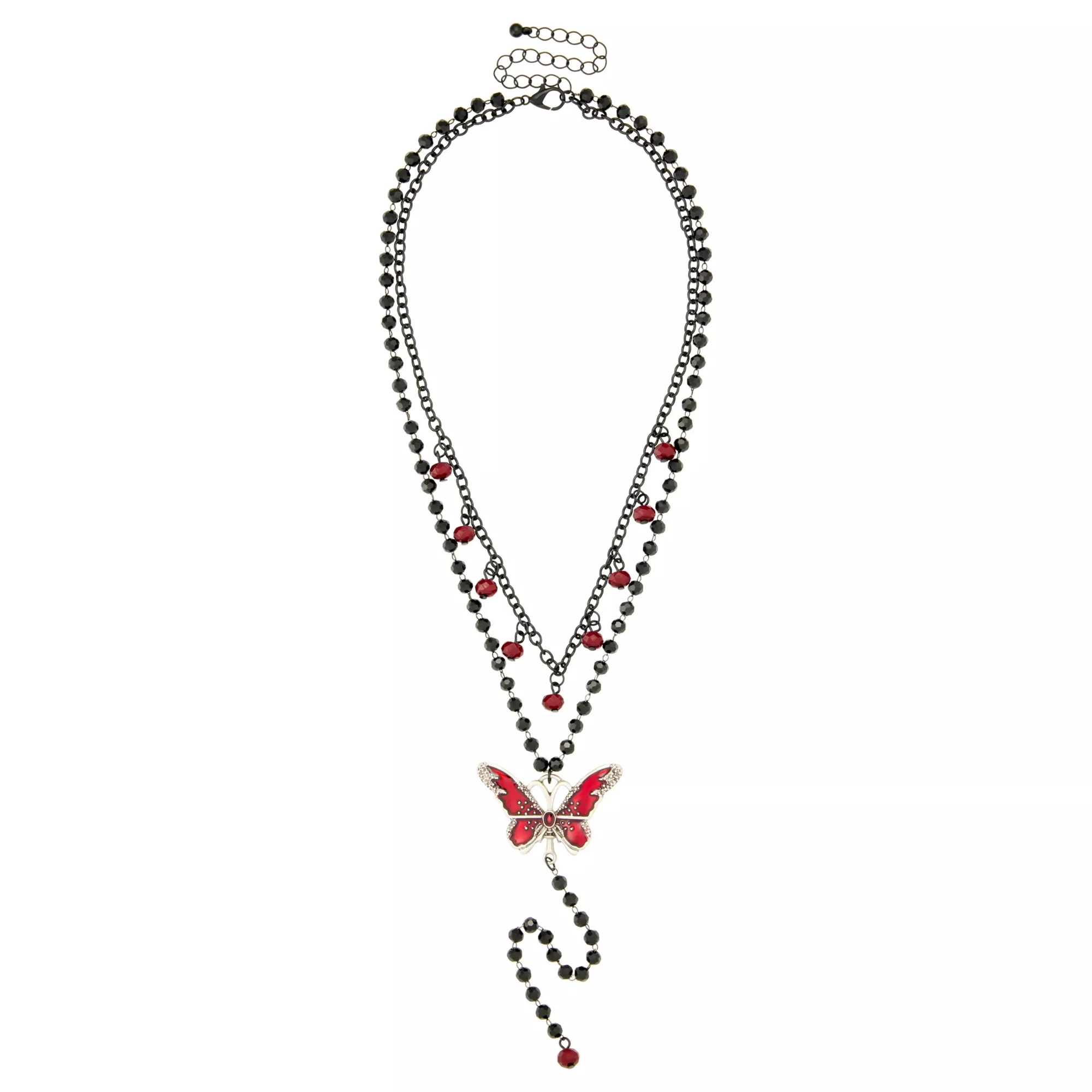 Butterfly Layered Rosary Necklace at Spencer's