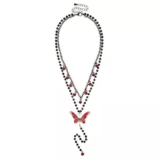Butterfly Layered Rosary Necklace at Spencer's