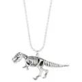 T-Rex Dino Skeleton Necklace at Spencer's