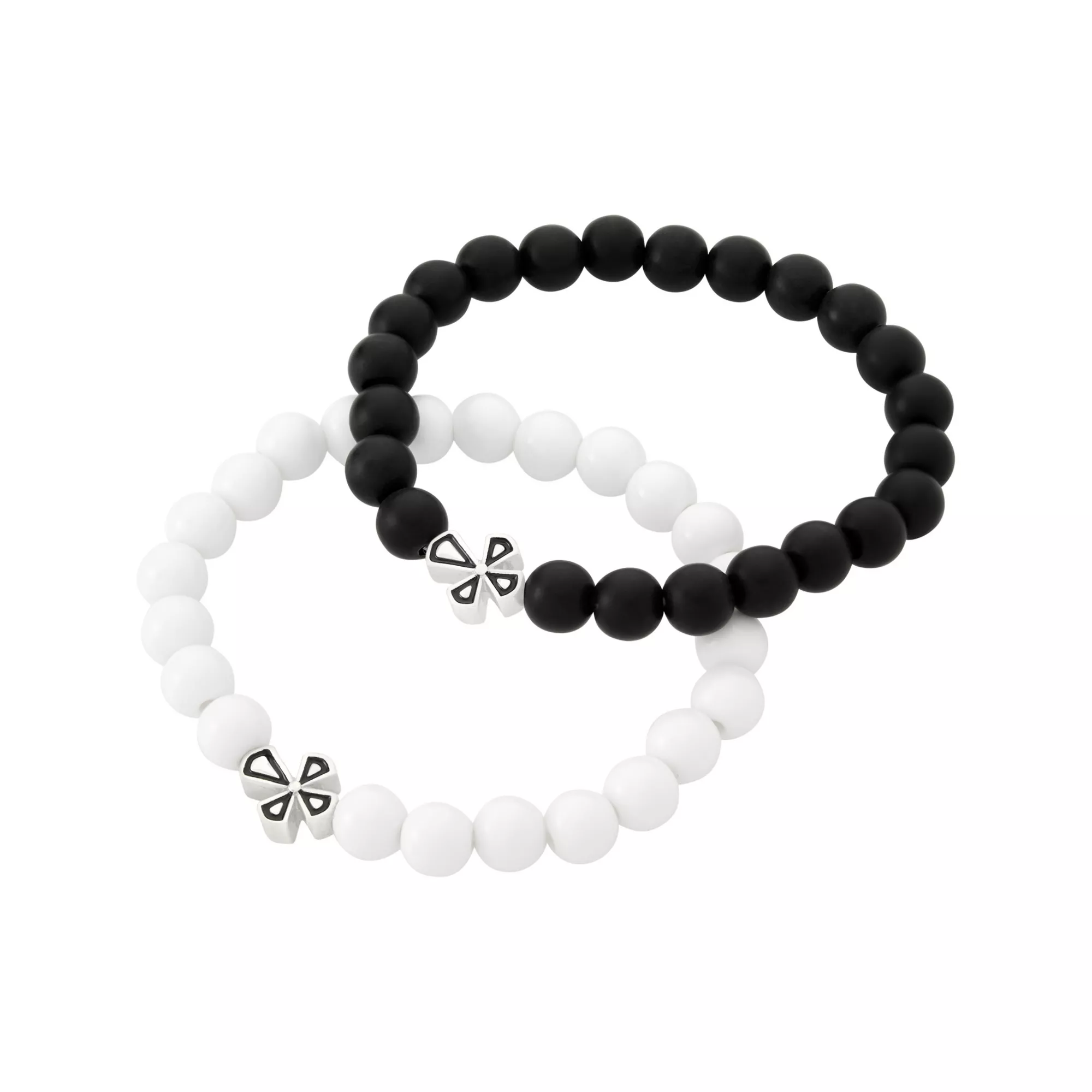 Black and White Cross Long Distance Bracelets - 2 Pack at Spencer's