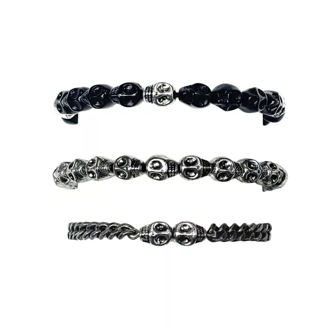 Multi-Pack Skull Head Bracelets - 3 Pack at Spencer's