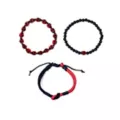 Multi-Pack Black and Red Skull Bracelets - 4 Pack at Spencer's