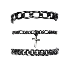 Multi-Pack Cross Charm Chain Bracelets - 3 Pack at Spencer's