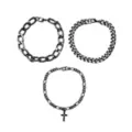Multi-Pack Cross Charm Chain Bracelets - 3 Pack at Spencer's