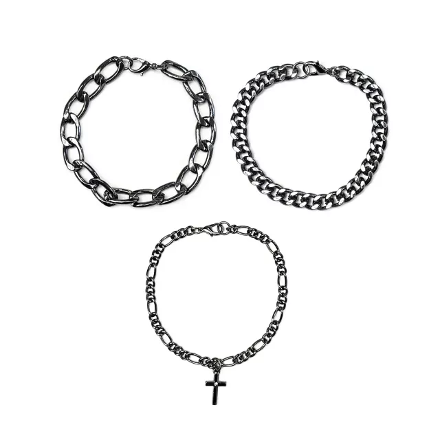 Multi-Pack Cross Charm Chain Bracelets - 3 Pack at Spencer's