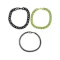 Multi-Pack Black and Green Curb Chain Bracelets - 3 Pack at Spencer's