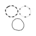 Multi-Pack Black and White Beaded Bracelets - 3 Pack at Spencer's
