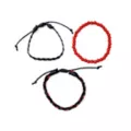 Multi-Pack Red and Black Woven and Beaded Bracelets - 3 Pack at Spencer's