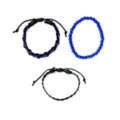 Multi-Pack Black and Blue Woven and Beaded Bracelets - 3 Pack at Spencer's