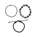 Multi-Pack Black Cross Beaded and Chain Bracelets - 3 Pack at Spencer's