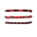 Multi-Pack Red and Black Beaded Bracelets - 3 Pack at Spencer's