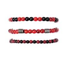 Multi-Pack Red and Black Beaded Bracelets - 3 Pack at Spencer's