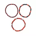 Multi-Pack Red and Black Beaded Bracelets - 3 Pack at Spencer's