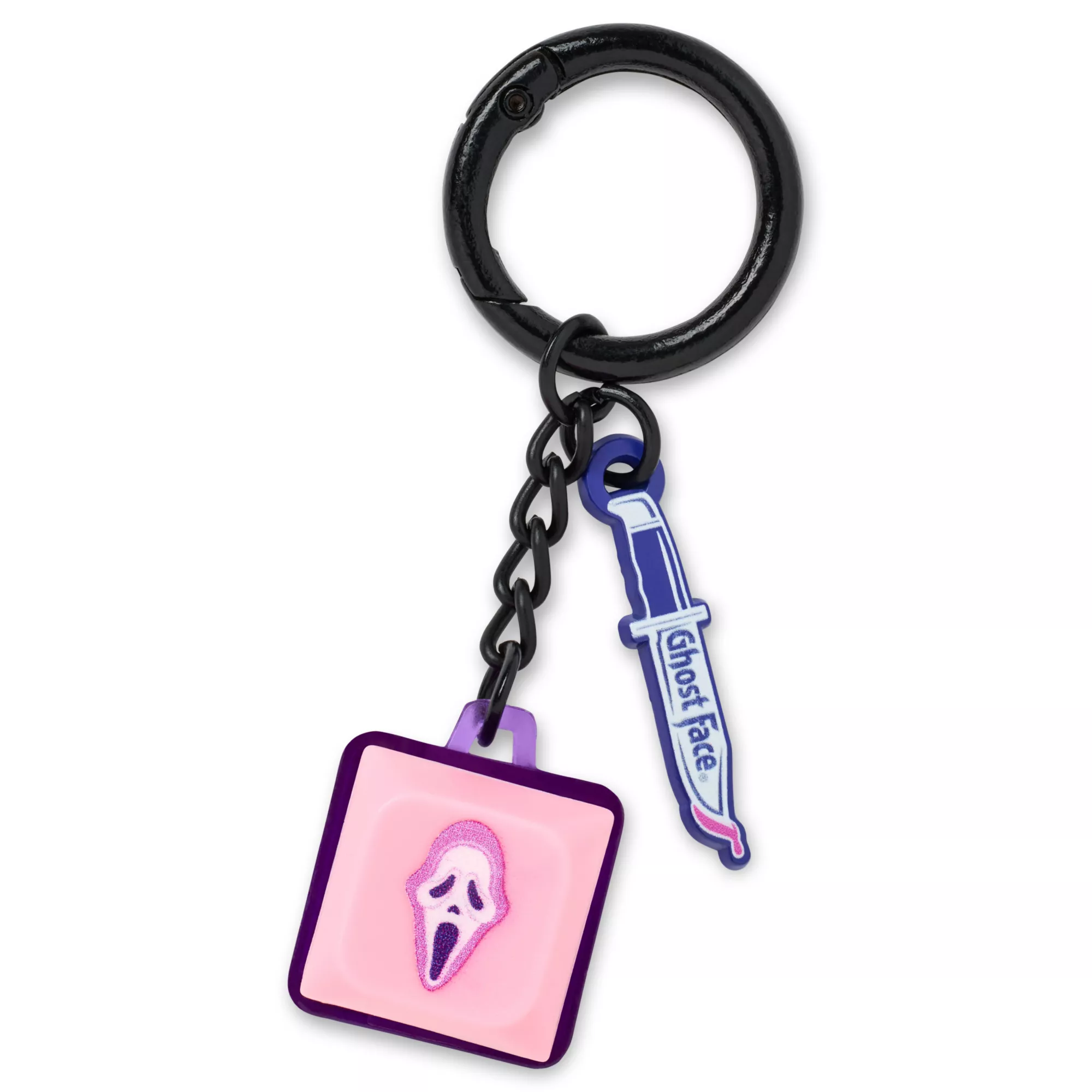 Ghost Face Pink Clicker Keychain