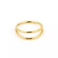 Gold-Tone 2-Row Hinged Hoop Nose Ring - 20 Gauge at Spencer's