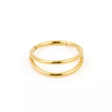 Gold-Tone 2-Row Hinged Hoop Nose Ring - 20 Gauge at Spencer's