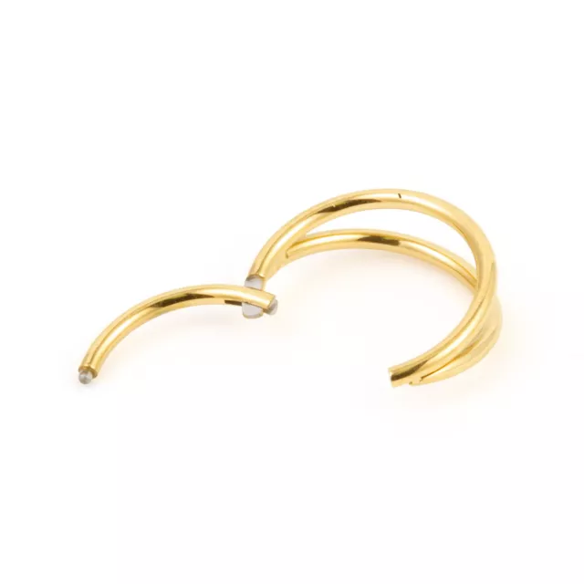 Gold-Tone 2-Row Hinged Hoop Nose Ring - 20 Gauge at Spencer's